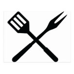 BBQ cutlery icon Post Card