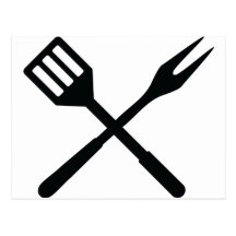 BBQ cutlery icon Post Card