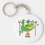 BBQ dinner funny alligator gator cartoon Key Chain