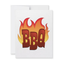 bbq flame text design custom invitation