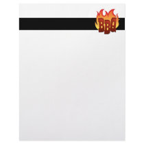 bbq flame text design letterhead design