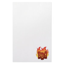 bbq flame text design stationery paper