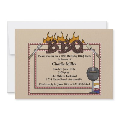 BBQ Frame - Birthday Party Invitation by PixiePrints