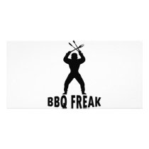 BBQ-freak with cutlery Photo Card Template