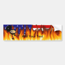 BBQ Grill and American Flag Design Bumper Sticker