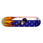 BBQ Grill and American Flag Design Custom Skateboard