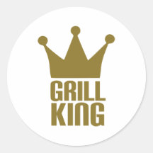 BBQ - Grill king Round Stickers