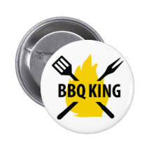 BBQ King with flame icon Button
