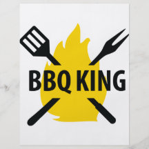 BBQ King with flame icon Flyers
