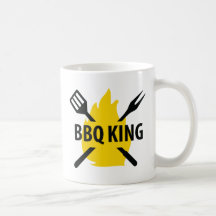 BBQ King with flame icon Mug