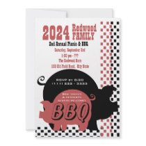 BBQ or Pig Roast Chequered Custom Invite