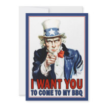BBQ / Party Invitation: Vintage Uncle Sam