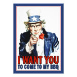 BBQ / Party Invitation: Vintage Uncle Sam