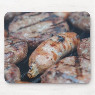 BBQ Sausages Mouse Pad by VectorGraphics