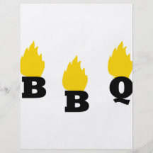 BBQ with flames icon Full Color Flyer