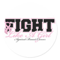 BC Fight Like A Girl 2 Round Stickers