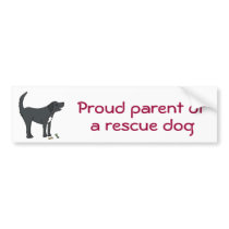 BC- Proud parent of a rescue dog sticker Bumper Stickers