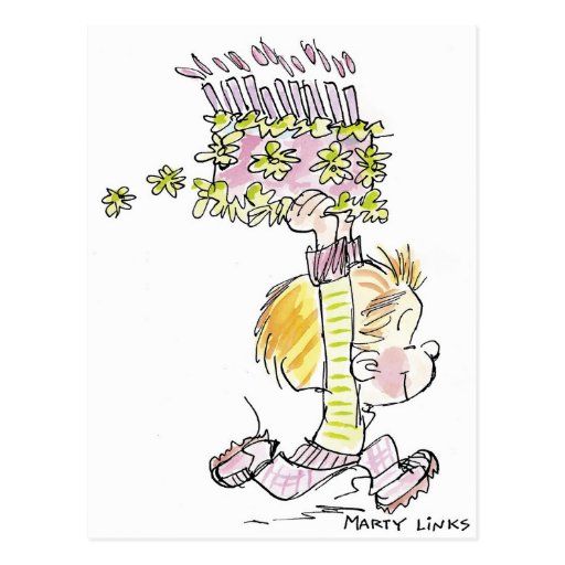 BD-001a Birthday Boy Running Postcards