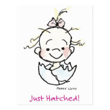 BD-003 Birthday Girl Egg Post Cards