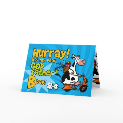 bd scooter cow - godfather greeting card by cfkaatje