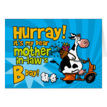 bd scooter cow - mother-in-law greeting card