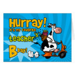 bd scooter cow - teacher greeting card