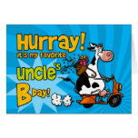 bd scooter cow - uncle greeting card