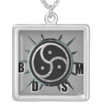 BDSM Symbol and Metal Spiked Collar Custom Necklace