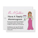 Be A Goddess, Have A Mammogram Wine Goddess BCA Custom Announcements