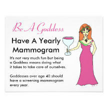 Be A Goddess, Have A Mammogram Wine Goddess BCA Custom Announcements