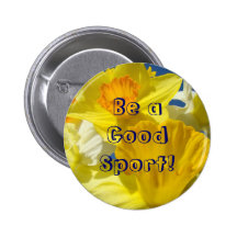 Be a good Sport! buttons Yellow Daffodil Flowers