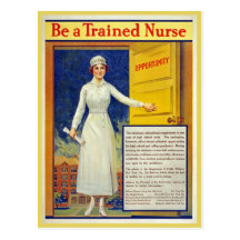 Be a trained nurse, restored vintage post card