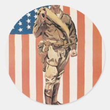 "Be a U.S. Marine!" circa 1918 Round Sticker