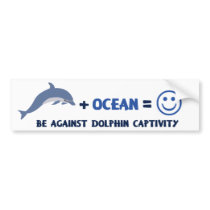 BE AGAINST DOLPHIN CAPTIVITY BUMPER STICKERS