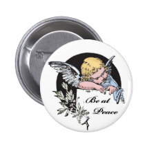 Be at Peace Angel Pinback Buttons