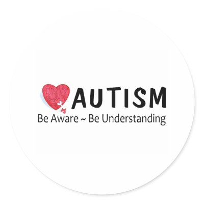 Be Aware Be Understanding (P Hrt) Stickers by AutismZazzle