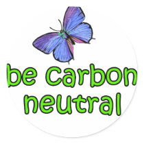 Be Carbon Neutral Round Stickers