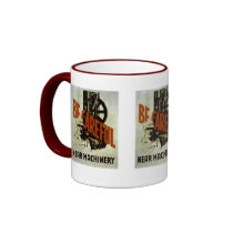 Be Careful Near Machinery - WPA Poster - Coffee Mugs