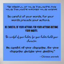 "Be careful of your thoughts, for ... - Customized Print
