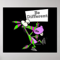 be different funky zebra pattern donkey poster