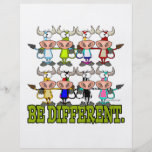 BE DIFFERENT funny funky cows Flyer Design