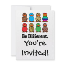 be different funny pattern ducky ducks personalized invite