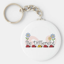 Be Different Ladybugs with Flowers Keychain