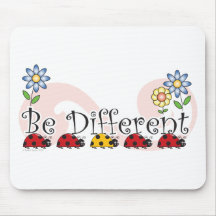 Be Different Ladybugs with Flowers Mousepad