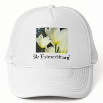 Be Extraordinary! sports hats Ladies White Tulips
