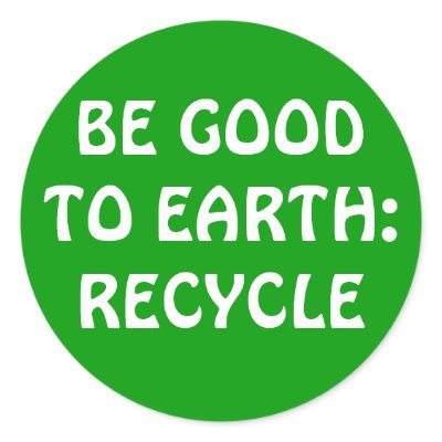 BE GOOD TO EARTH:RECYCLE STICKER by macarra