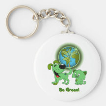 Be Green! (Leaf and Blade) Keychain