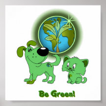 Be Green! (Leaf and Blade) Print