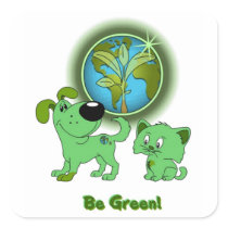 Be Green! (Leaf and Blade) Sticker