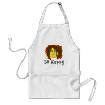 Be Happy Rasta Mon Smiley Dreadlocks Apron